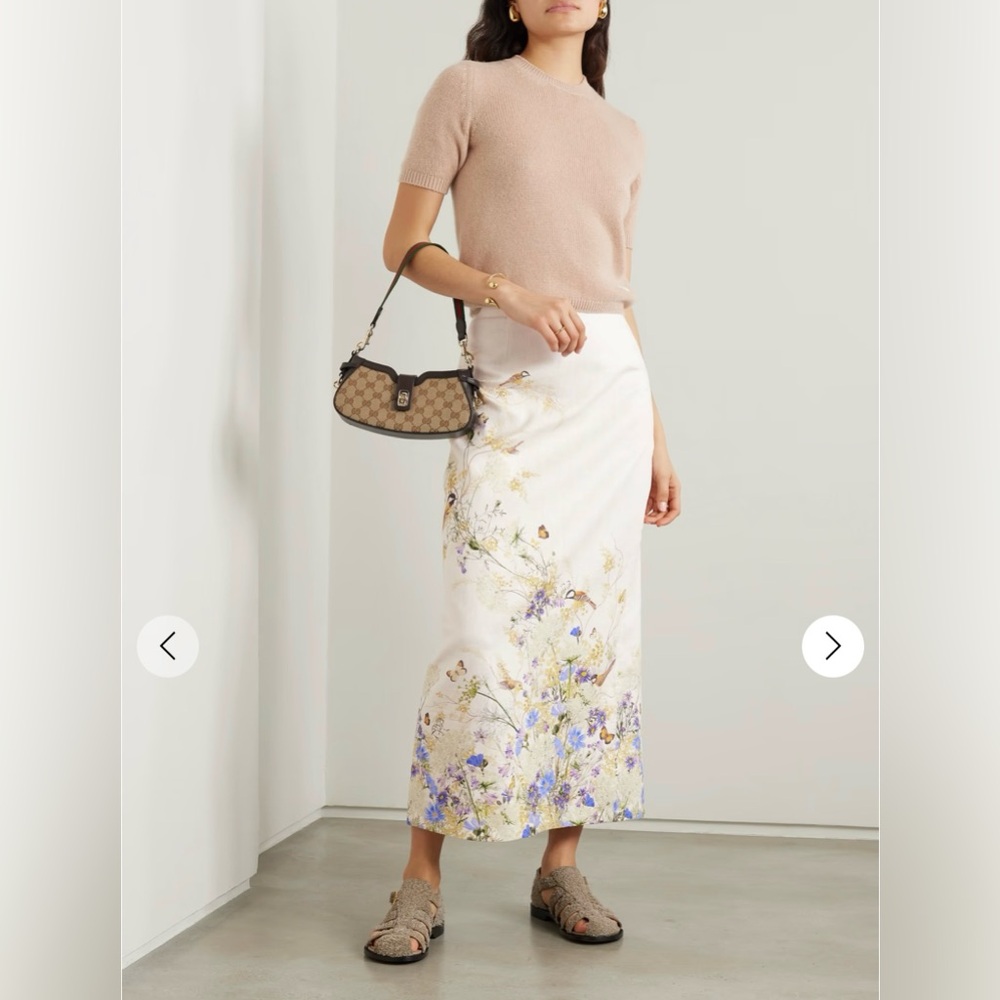 AU0P NWT Zimmermann Harmony Floral- print linen midi skirt - Picture 2 of 12